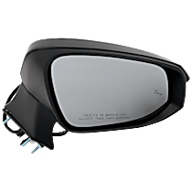 Passenger Side Mirror, Power Adjust, Heated, Paintable, Power Folding, In-housing Signal Light, With Blind Spot Detection in Glass, With Memory, With Puddle Light, No Auto-Dimming