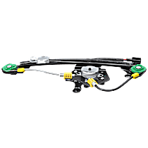 Rear, Driver Side Power Window Regulator, With Motor