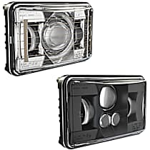 0552571 Driver and Passenger Side LED Headlight, With bulb(s), Clear Lens, Black Interior, Model 8800 Evolution 2 Series