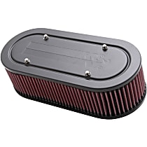 56-1770-2 Air Cleaner Assembly - Textured Black Powder Coat Top; Red Filter, Cotton Gauze, Oiled, Universal, Assembly