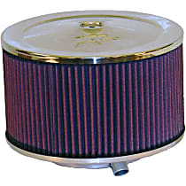 60-1365 Air Cleaner Assembly - Stainless Steel Top; Red Filter, Cotton Gauze, Universal, Assembly