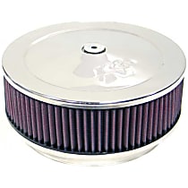 60-1370 Air Cleaner Assembly - Stainless Steel Top; Red Filter, Cotton Gauze, Universal, Assembly