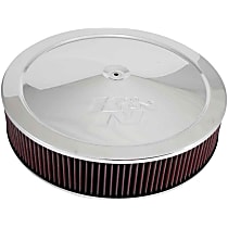 60-1640 Air Cleaner Assembly - Chrome Top; Red Filter, Cotton Gauze, Universal, Assembly