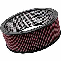 High-Flow Original Universal Air Filter, 14in.OD, 12in.ID 5in.H - Red, Cotton Gauze, Washable,
