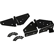 50403 Windshield Hinges - Powdercoated Black, Stainless Steel, Direct Fit, Set of 2