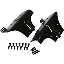 50477 Windshield Hinges - Powdercoated Black, Stainless Steel, Direct Fit, Set of 2