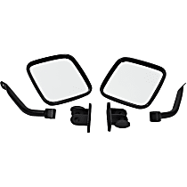 80496 Driver and Passenger Side E-Z Series Mirror, Manual Adjust, Non-Heated, Manual Folding, Textured Black, No Signal Light, No Memory, No Puddle Light, No Auto-Dimming, No Blind Spot Feature