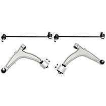 4-Piece Kit Front, Driver and Passenger Side, Lower Control Arm Kit,  Includes (2) Control Arm and (2) Sway Bar Link