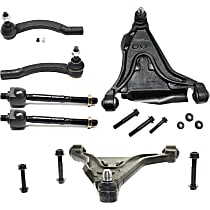 Front, Driver and Passenger Side, Lower Control Arm Kit, For Models With TRW Brand Steering and Service Plate Marking Number 4, includes Tie Rod Ends