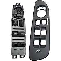 Front, Driver Side Window Switch Kit, Black, 8-Button