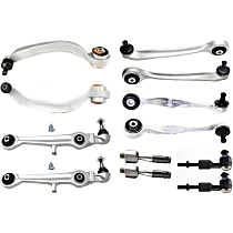 Front, Driver and Passenger Side, Upper and Lower Control Arm Kit, includes Lateral Links and Tie Rod Ends