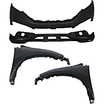 4-Piece Kit Front, Upper and Lower Upper - Primed, Lower - Textured Bumper Cover, Includes (2) Bumper Cover and (2) Fender