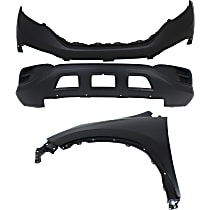 Front, Upper and Lower Upper - Primed, Lower - Textured Bumper Cover