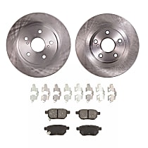 Rear Brake Disc and Pad Kit Plain Surface, 5 Lugs, Cast Iron, Ceramic Pad Material, Pro-Line Series