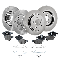 Front and Rear Brake Disc and Pad Kit, 5 Lugs, Ceramic - Front, Organic - Rear, Pro-Line Series