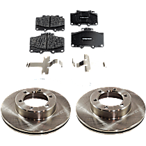 4-Piece Kit Front Brake Disc and Pad Kit, Plain Surface, 6 Lugs, 290.58 mm, Ceramic, 4 Piston Caliper, 3.0L 6Cyl, Pro-Line Series  Includes (2) Brake Disc and (1) Brake Pad Set