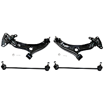 4-Piece Kit Front, Driver and Passenger Side Control Arm, includes Sway Bar Links