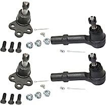 4-Piece Kit Front, Driver and Passenger Side Suspension Kit, includes (2) Ball Joint and (2) Tie Rod End