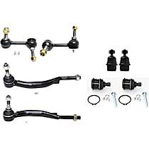 8-Piece Kit Front, Driver and Passenger Side Suspension Includes Ball Joints, Sway Bar Links, and Tie Rod Ends, Includes 16mm Tie Rod Thread