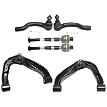 6-Piece Kit Front, Driver and Passenger Side, Upper Control Arm Kit,  Includes (2) Control Arm and (4) Tie Rod End