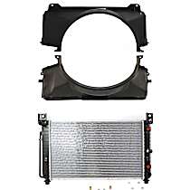 3-Piece Kit Radiator, 4.8L/5.3L Engine, Plastic Tank, 28 in. Width, Includes (2) Fan Shroud and (1) Radiator
