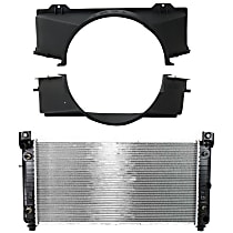 3-Piece Kit Radiator, 4.8L/5.3L/6.0L Engines, Aluminum Core, Plastic Tank, includes Fan Shrouds