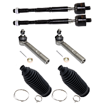 Front, Driver and Passenger Side Suspension Kit, includes Steering Rack Boot and Tie Rod End