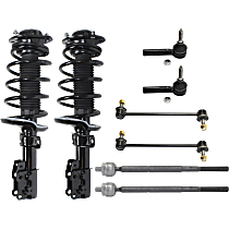 8-Piece Kit Front, Driver and Passenger Side Suspension Kit, Turbocharged; With FE5 Suspension, includes (2) Loaded Strut, (2) Sway Bar Link, and (4) Tie Rod End