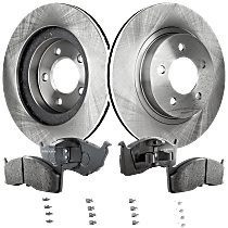 Front Brake Disc and Pad Kit, Plain Surface, 5 Lugs, 11.69 in., Ceramic, Except Performance Package, Pro-Line Series