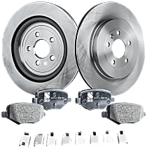 Rear Brake Disc and Pad Kit, Plain Surface, 5 Lugs, 352.04 mm, Ceramic, Pro-Line Series