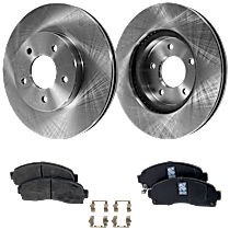 4-Piece Kit Front Brake Disc and Pad Kit, Plain Surface, 5 Lugs, 295.91 mm, Ceramic, Base, 2.2L 4Cyl, Pro-Line Series  Includes (2) Brake Disc and (1) Brake Pad Set