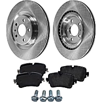 Rear Brake Disc and Pad Kit, Plain Surface 5 Lugs 329.95 mm Ceramic Pro-Line Series