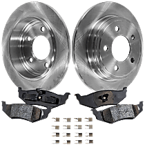 Rear Brake Disc and Pad Kit, Plain Surface, 5 Lugs, 10.64 in., Ceramic, Without 16in. Steel Wheels, Pro-Line Series