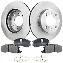 Front Brake Disc and Pad Kit, Plain Surface, 4 Lugs, Cast Iron, Ceramic Pad Material, Pro-Line Series