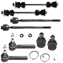 8-Piece Kit Front, Driver and Passenger Side Suspension Kit, includes (2) Ball Joint, (2) Sway Bar Link, and (4) Tie Rod End