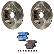 2-Wheel Set Rear Brake Disc and Pad Kit, Plain Surface , includes (2) Brake Disc and (1) Brake Pad Set