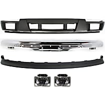 Front Bumper, Chrome, For Models Without Sport Package, includes Bumper Cover, Fog Light, and Valance