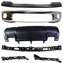 6-Piece Kit Front Primed Bumper Cover, For Models With Steel Lower Bumper,  Includes (1) Bumper, (1) Bumper Cover, (3) Bumper Retainer, and (1) Valance