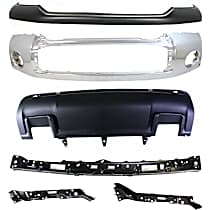 6-Piece Kit, Front Primed Bumper Cover, For Models With Steel Lower Bumper, Includes (1) Bumper, (1) Bumper Cover, (3) Bumper Retainer, and (1) Valance
