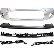 5-Piece Kit, Front Bumper, Chrome, Includes (1) Bumper, (1) Bumper Cover, and (3) Bumper Retainer