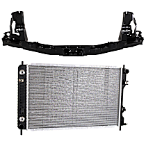 2-Piece Kit Radiator, 2.4L 4Cyl,  Includes (1) Radiator and (1) Radiator Support