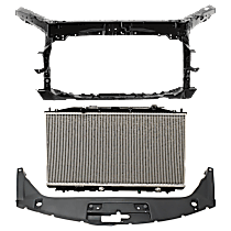 3-Piece Kit Radiator, 4 Cyl 2.4L, includes (1) Radiator, (1) Radiator Support, and (1) Radiator Support Cover