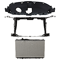 3-Piece Kit Radiator, Sedan, 4-Door, 2.4L, includes (1) Radiator, (1) Radiator Support, and (1) Radiator Support Cover - 
