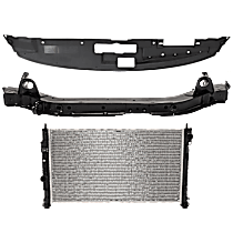 3-Piece Kit Radiator, 4 Cyl 1.8L, includes (1) Radiator, (1) Radiator Support, and (1) Radiator Support Cover