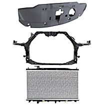 3-Piece Kit Radiator, Mexico or USA Built Vehicle, Quick-Connect Type Outlet, 2.4L 4Cyl,  Includes (1) Radiator, (1) Radiator Support, and (1) Radiator Support Cover