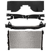 4-Piece Kit Radiator, For Models Without Off-Road Package, 4 Cyl 2.4L, includes (2) Radiator Support, (1) Radiator and (1) Radiator Support Cover