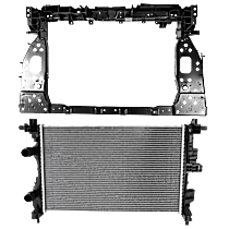 2-Piece Kit Radiator, 2.4L 4Cyl,  Includes (1) Radiator and (1) Radiator Support