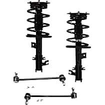 4-Piece Kit Front, Driver and Passenger Side Suspension Includes Loaded Strut and Sway Bar Link