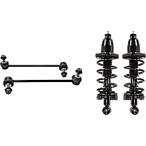 4-Piece Kit Rear, Driver and Passenger Side Fully Loaded Strut, Use to depletion, then use 272398R,  Includes (2) Shock Absorber and Strut Assembly and (2) Sway Bar Link