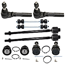 10-Piece Kit Front, Driver and Passenger Side, Inner and Outer Tie Rod End, Includes (4) Ball Joint, (2) Sway Bar Link, and (4) Tie Rod End
